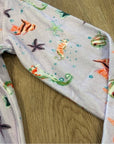 Hill House 100% Cotton The Allie Zip Up Terrycloth Hoodie in Sea Creatures