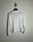 Nation LA 100% Cotton White Collared Polo Long Sleeve Blouse Top