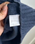 Pheobe & Lola 100% Cashmere Blue Cable Knit Short Sleeve Turtleneck Mini Dress