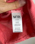 Nation LA 100% Cotton Coral Henley Wide Sleeve Long Sleeve Top