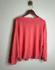 Nation LA 100% Cotton Coral Henley Wide Sleeve Long Sleeve Top