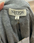 Nation LA 100% Cotton Kimberly Polo Long Sleeve Tee in Gray