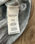 Nation LA 100% Cotton Kimberly Polo Long Sleeve Tee in Gray