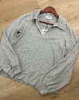Nation LA 100% Cotton Kimberly Polo Long Sleeve Tee in Gray