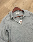 Nation LA 100% Cotton Kimberly Polo Long Sleeve Tee in Gray