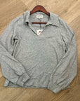 Nation LA 100% Cotton Kimberly Polo Long Sleeve Tee in Gray