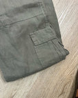 Michael Stars 100% Linen Army Green Cargo Style Straight Leg Trouser Pant