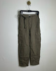 Michael Stars 100% Linen Army Green Cargo Style Straight Leg Trouser Pant