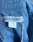 Outerknown 100% Organic Cotton Chambray Denim Collared Long Sleeve Blouse