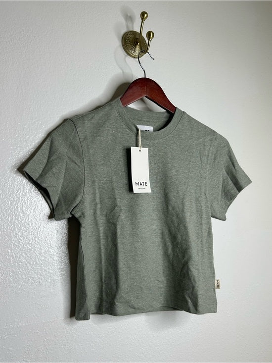 MATE the Label MATE The Label Regenerative Hemp Cotton Knit Green T - Shirt - Cotton, Hemp