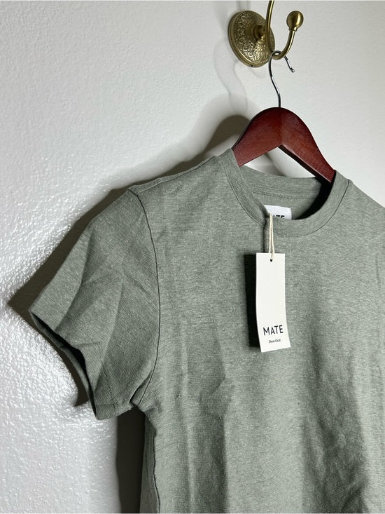 MATE The Label Regenerative Hemp Cotton Knit Green T - Shirt