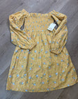 Billabong x Wrangler Cotton Linen Yellow Floral Smocked Puff Sleeve Mini Dress
