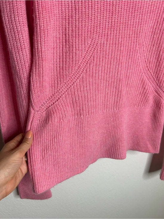 FRAME Wool Cashmere Puff Sleeve Turtleneck Sweater in Spanish Pink