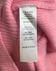 FRAME Wool Cashmere Puff Sleeve Turtleneck Sweater in Spanish Pink