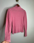FRAME Wool Cashmere Puff Sleeve Turtleneck Sweater in Spanish Pink