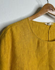 Eileen Fisher 100% Organic Linen Yellow Tunic Oversized Lagenlook Dress
