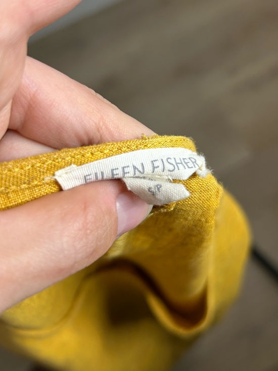 Eileen Fisher 100% Organic Linen Yellow Tunic Oversized Lagenlook Dress