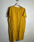Eileen Fisher 100% Organic Linen Yellow Tunic Oversized Lagenlook Dress