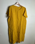 Eileen Fisher 100% Organic Linen Yellow Tunic Oversized Lagenlook Dress
