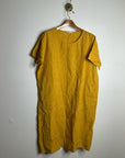 Eileen Fisher 100% Organic Linen Yellow Tunic Oversized Lagenlook Dress