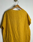 Eileen Fisher 100% Organic Linen Yellow Tunic Oversized Lagenlook Dress