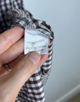 Petal &  Pup 100% Cotton Brown Gingham Puff Sleeve Short Sleeve Kennedy Dress