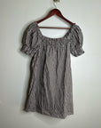 Petal &  Pup 100% Cotton Brown Gingham Puff Sleeve Short Sleeve Kennedy Dress