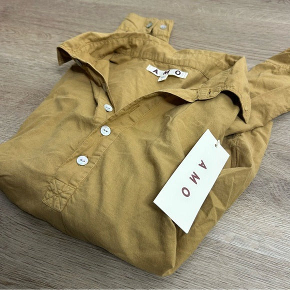 AMO AMO 100% Cotton Collared Carole Shirt in Scotch - Cotton