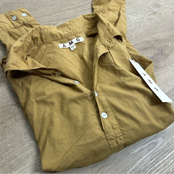 AMO AMO 100% Cotton Collared Carole Shirt in Scotch - Cotton