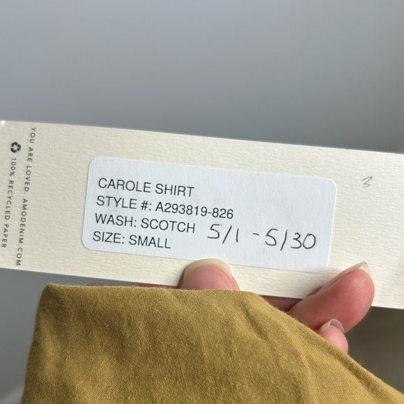 AMO 100% Cotton Collared Carole Shirt in Scotch