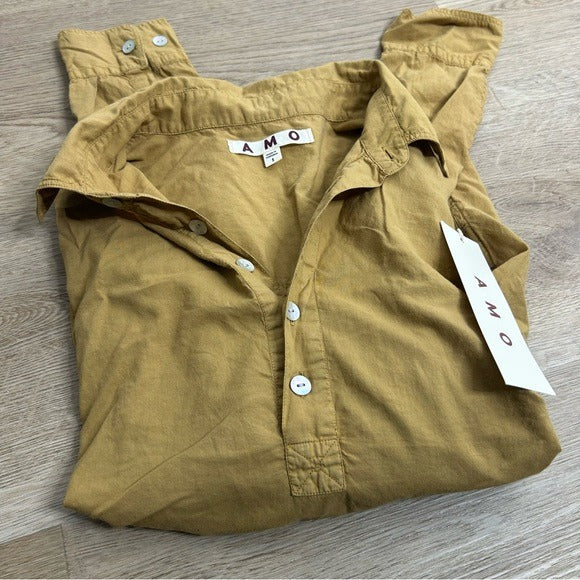 AMO AMO 100% Cotton Collared Carole Shirt in Scotch - Cotton