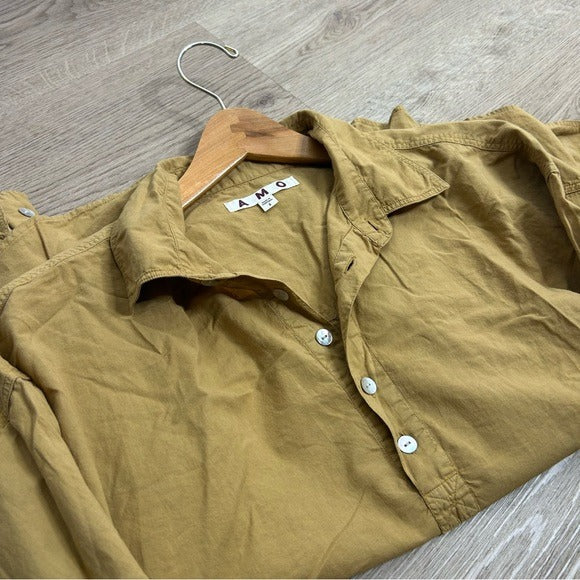 AMO AMO 100% Cotton Collared Carole Shirt in Scotch - Cotton