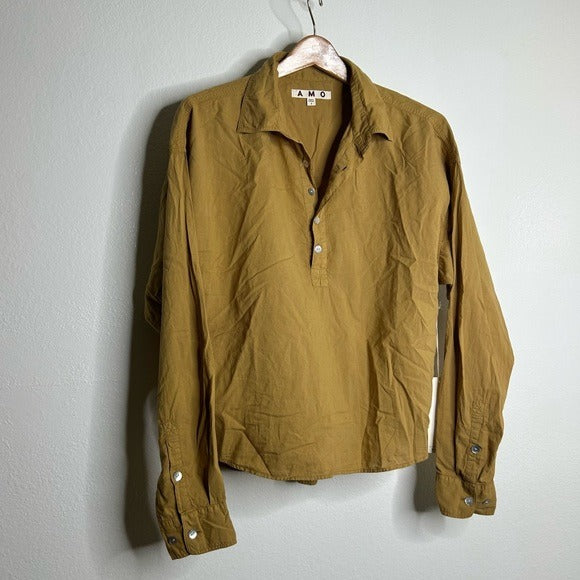AMO AMO 100% Cotton Collared Carole Shirt in Scotch - Cotton