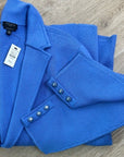 Talbots 100% Merino Wool Blue Knit Collared Blazer Jacket