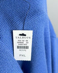 Talbots 100% Merino Wool Blue Knit Collared Blazer Jacket