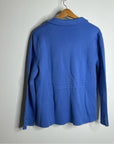 Talbots 100% Merino Wool Blue Knit Collared Blazer Jacket