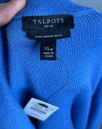 Talbots 100% Merino Wool Blue Knit Collared Blazer Jacket