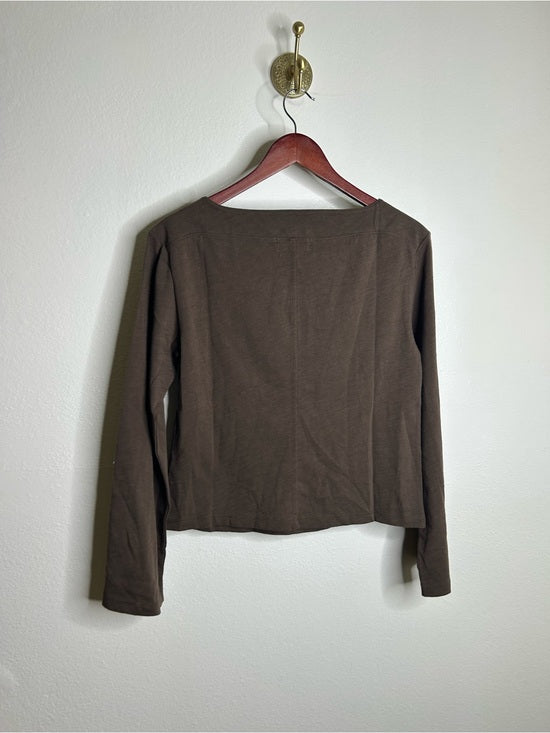 Nation LTD Nation LA 100% Cotton Rochelle Boat-Neck Sweater in Espresso Brown - Cotton