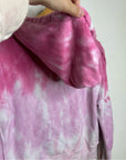 LoveShackFancy 100% Cotton Pink Tie Dye Kirby Hooded Sweatshirt