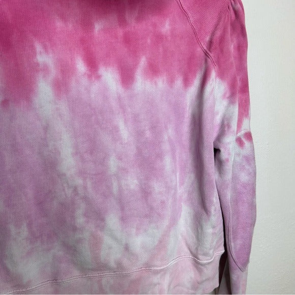 LoveShackFancy 100% Cotton Pink Tie Dye Kirby Hooded Sweatshirt