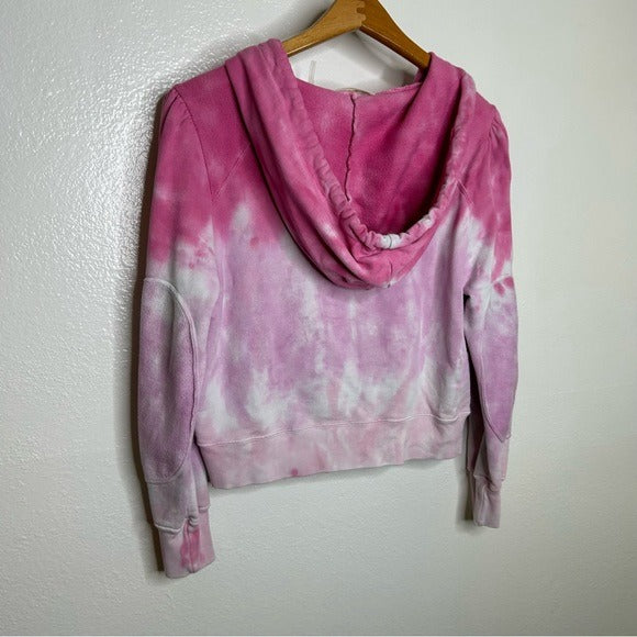LoveShackFancy 100% Cotton Pink Tie Dye Kirby Hooded Sweatshirt