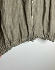 Free People x CP Shades 100% Linen Striped Boxy Fit Sleeveless Button Down Top