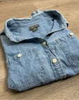 J. Crew Point Sur 100% Cotton Chambray Denim Button Down Long Sleeve Shirt