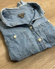 J. Crew Point Sur 100% Cotton Chambray Denim Button Down Long Sleeve Shirt