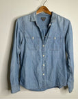 J. Crew Point Sur 100% Cotton Chambray Denim Button Down Long Sleeve Shirt
