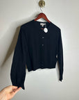 J. Crew 100% Cashmere Featherweight Button Down Cardigan Sweater Black