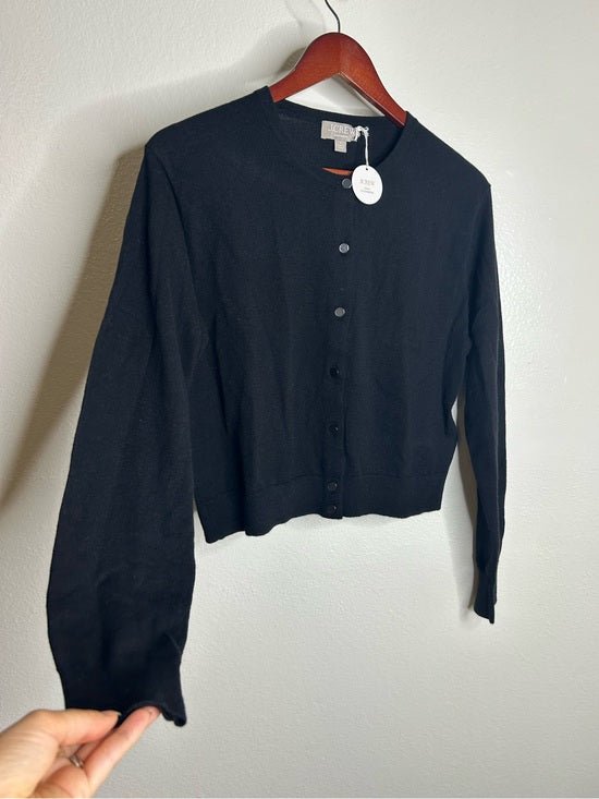 J. Crew 100% Cashmere Featherweight Button Down Cardigan Sweater Black