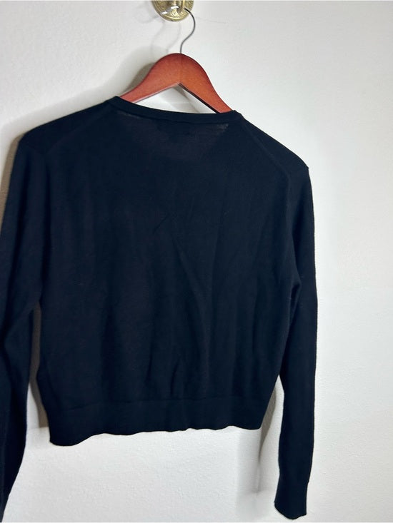 J. Crew 100% Cashmere Featherweight Button Down Cardigan Sweater Black