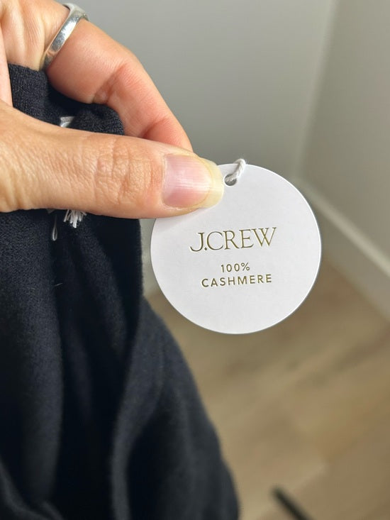 J. Crew 100% Cashmere Featherweight Button Down Cardigan Sweater Black