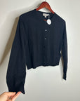 J. Crew 100% Cashmere Featherweight Button Down Cardigan Sweater Black
